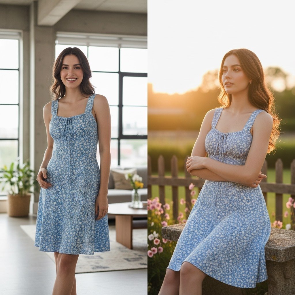 Vestido feminino curto rodado camponesa com estampa, bojo e forro